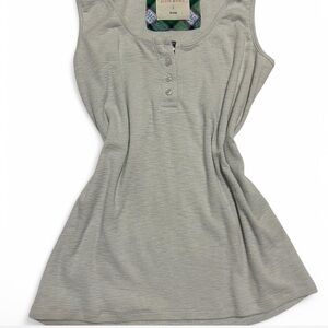 Gray Sleeveless Henley Top